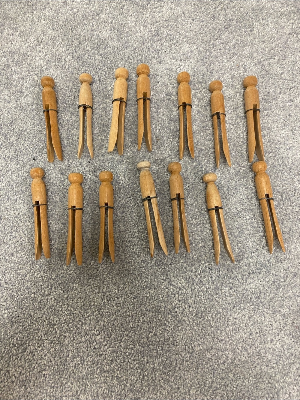 Vintage Wooden Clothespin Pegs - Natural Brown Set for Home Accents